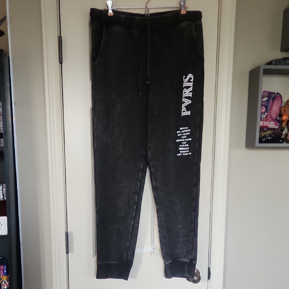 NWOT Black Acid Washed Pvris Joggers